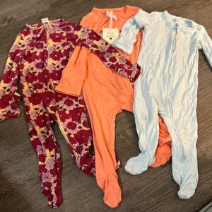 Kate Quinn Kids Pajamas - Floral Red, Orange, and Light Blue